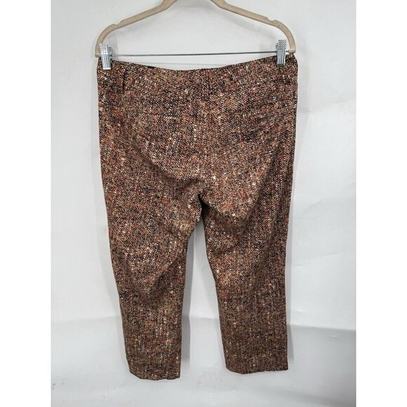 W By Worth Pants Women 6 Orange Artsy Abstract Retro Straight Leg Mid Rise Y2K - Picture 2 of 8